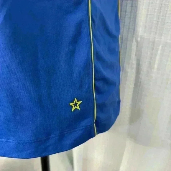 NWOT Lohla Sport Women’s Size M/L Golf Short Sleeve Blue & Yellow Snap Closure - Picture 3 of 7